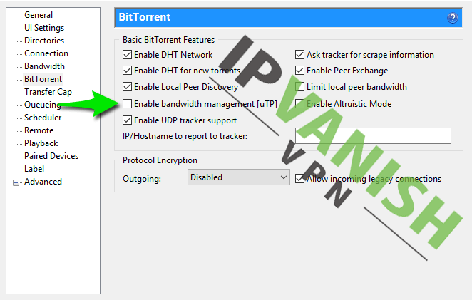 IPVanish SOCKS5 Proxy bandwidth settings